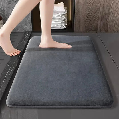 Soft Coral Velvet Bath Mat – Absorbent & Non-Slip
