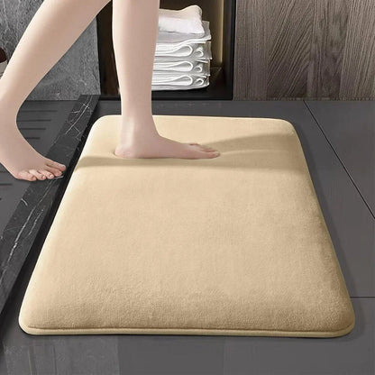 Soft Coral Velvet Bath Mat – Absorbent & Non-Slip