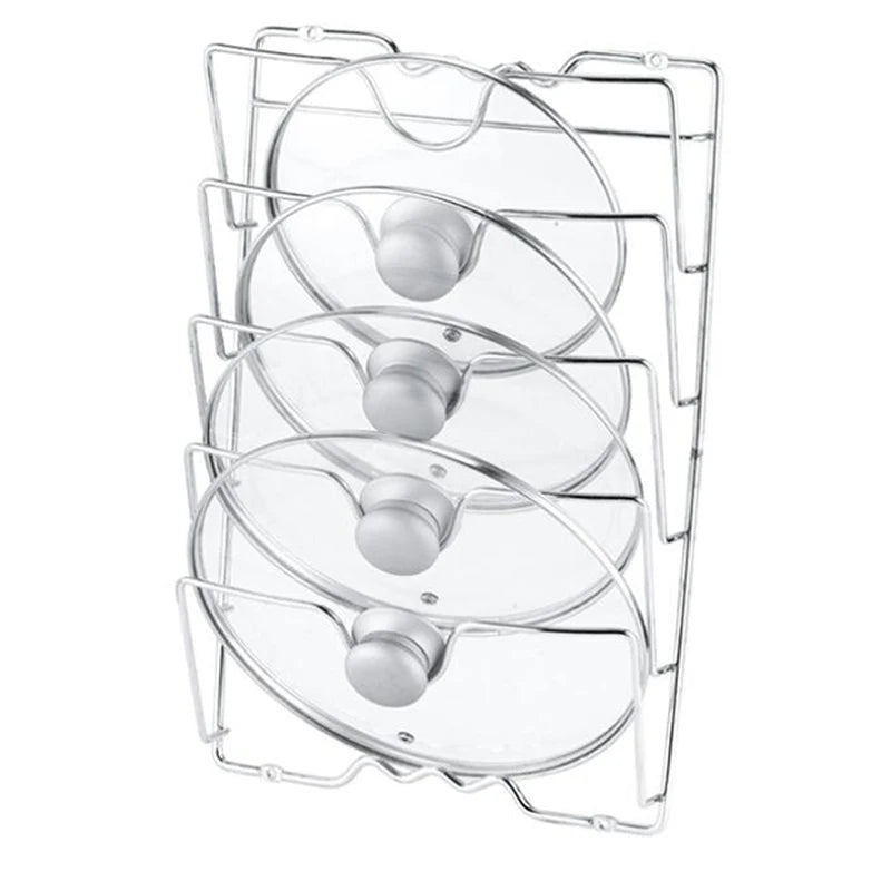 Kitchen Organizer Rack Wall Hanging Pot Cover Rack Five-Layer Pot Lid  Metal Rust-Free Multifunctional Rack Pot Lid Storage Rack
