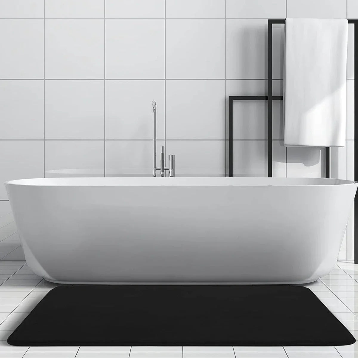 Soft Coral Velvet Bath Mat – Absorbent & Non-Slip