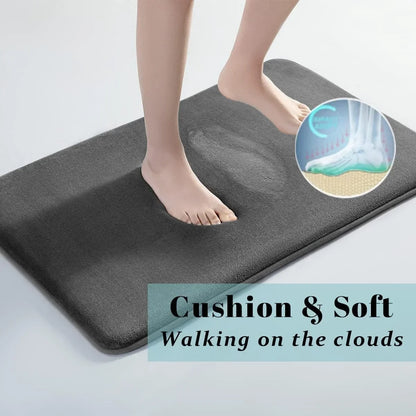 Soft Coral Velvet Bath Mat – Absorbent & Non-Slip