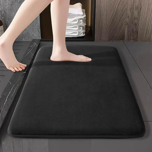 Soft Coral Velvet Bath Mat – Absorbent & Non-Slip