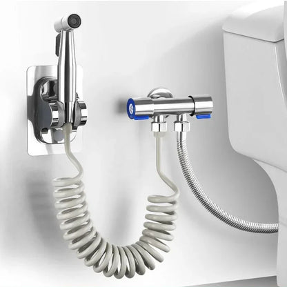 Handheld Bidet Sprayer Set Stainless Steel Spray Gun Shower Handheld Toilet Bidet Faucet Sprayer Shower Nozzle Self Cleaning